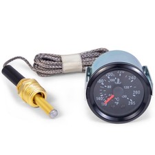 Mechanical Water Temp Gauge, 2 52mm, 12V, 1.8m Wire, Sensor NPT 1/2, Yellow