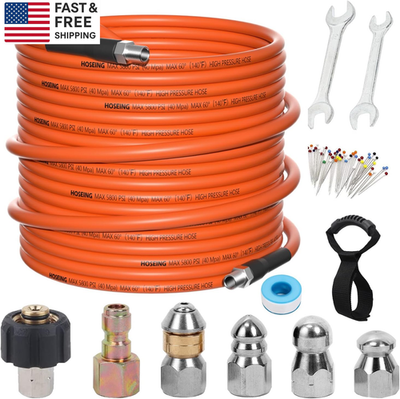 #ad #ad 50FT Sewer Jetter Kit for Pressure Washer 5800 PSI Water Jet Drain Cleaner Ho $85.13