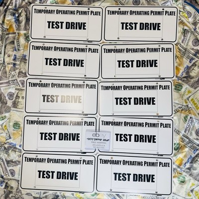 10 Temporary Operating Permits Test Drive Tag Dealer Plate white Car Tags