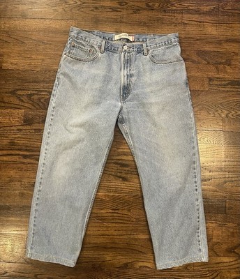 Vtg Levis 550 Jeans Men 38x29 Blue Light Wash Relaxed Fit Y2K Red Tab 2000