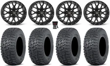 ITP Hurricane 15" Wheels Black 30" Terra Hook Tires Textron Wildcat XX