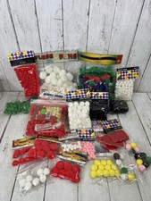 Lot of Craft Pom Poms Multiple Sizes and Colors Some Vintage Arts Crafts Supply