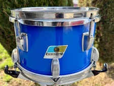 Vintage Late 70s Ludwig 6.5" x 10" Tom Drum 6ply Maple Blue & Olive Blue Cortex