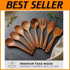 Elegant Teak Wood Kitchen Utensils - 8 Pieces