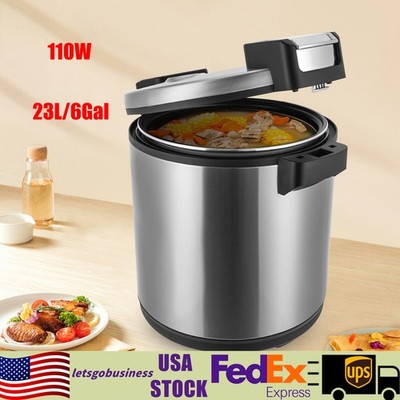 Electric Rice Warmer Heavy Duty Soup Cooker Stainless Steel Restaurant Canteen