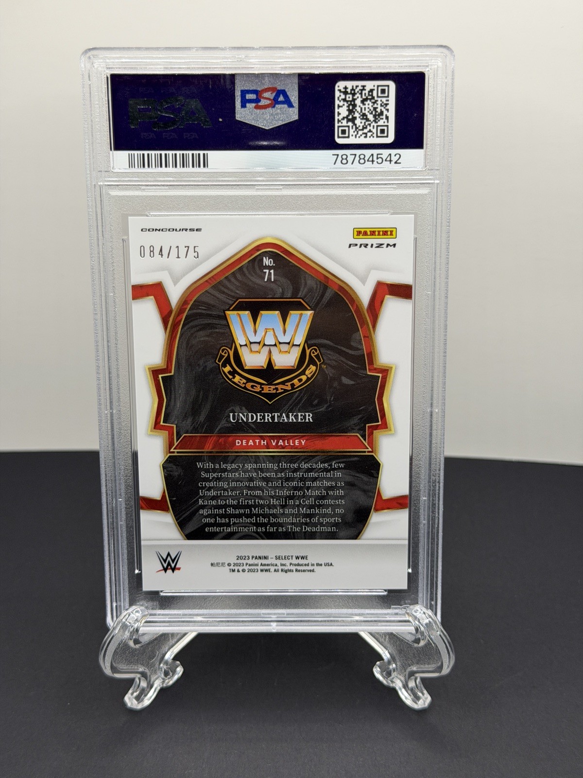 Undertaker Panini Red /175 PSA 9 view 2