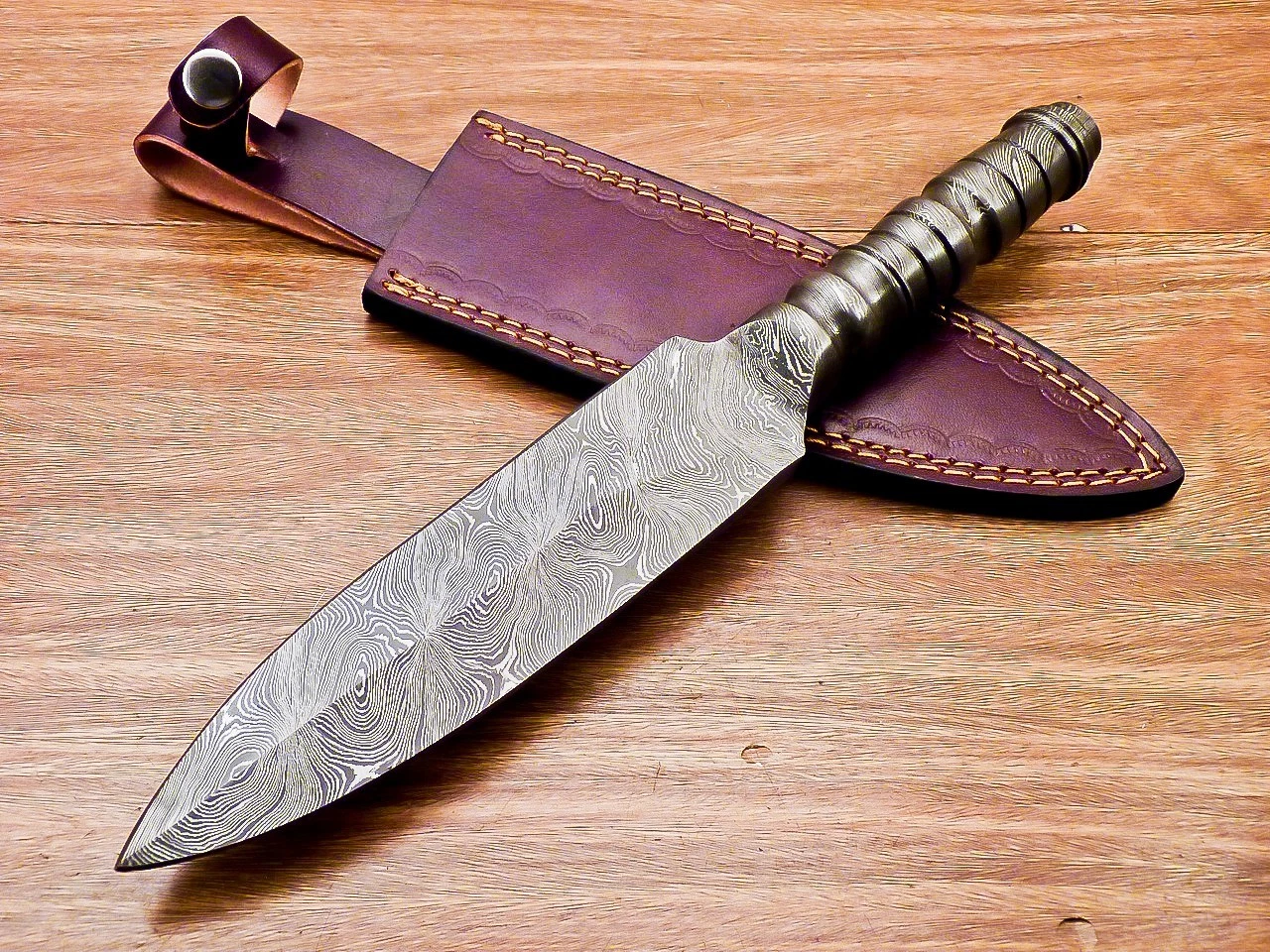 Rare Dagger Boot FIX BLADE Knife CUSTOM HANDMADE FORGED DAMASCUS Steel KNIFE 13