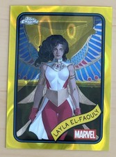 2025 Topps Chrome Marvel Layla El Faouly Yellow Lava Refractor #10