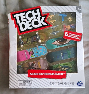 Tech Deck SK8SHOP Bonus Pack Fingerboard Set, 6 Boards Included, Art Theme