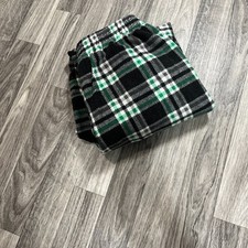 MEMBER'S MARK Drawstring Tie Green Plaid Fleece Plush Sleep Pant Boy's 14 / 16