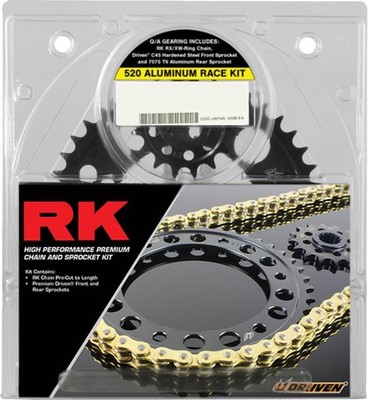 RK 520 XRE Aluminum Race Chain & Sprocket Kit Black/Gold BMW S 1000 RR 2010-2011