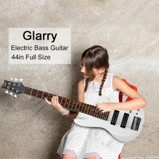 Glarry 44" GIB 6 String H-H Pickup Laurel Wood Fingerboard Electric Bass Guitar