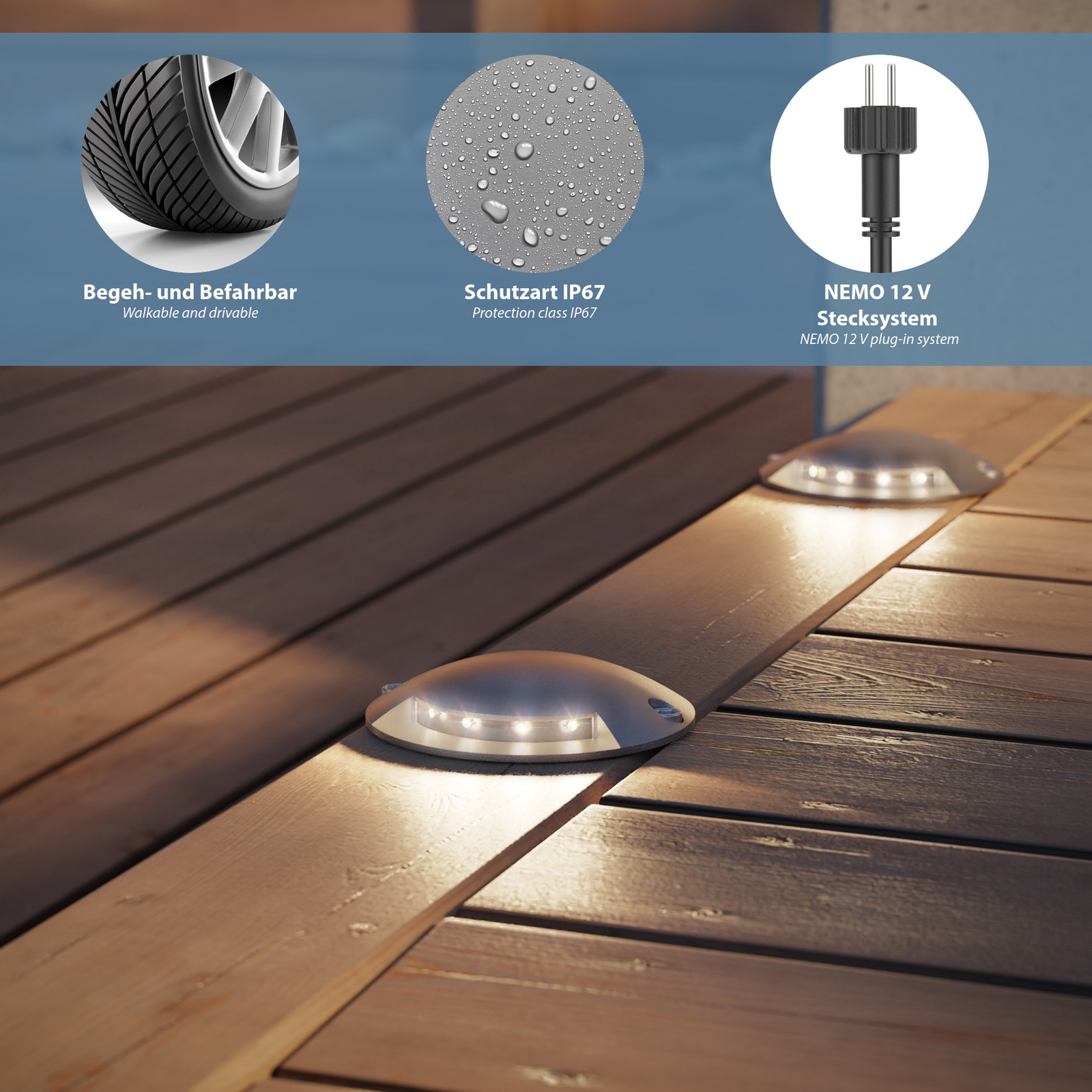 Lampada da terra LED Bunda per esterni foto 4