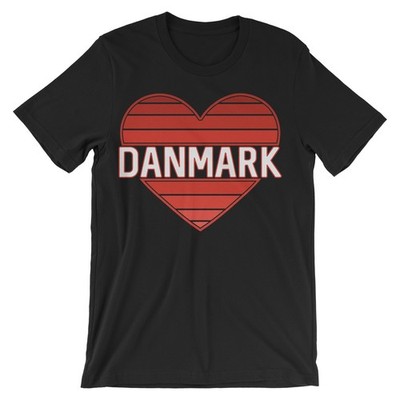 Danmark (Denmark) Heart Flag T-Shirt, Unisex Danish Heritage Tee, Travel Shirt