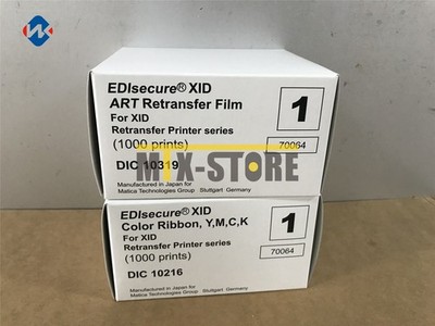1set EDIsecure DIC10216 + DIC10319 YMCK Color Ribbon ART Retransfer Film XID8300
