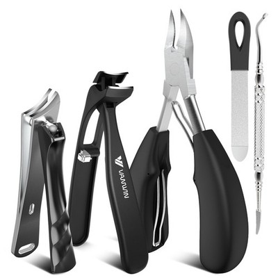 VANWIN Toenail Clippers for Thick Toenails Seniors, Angled Head Black 