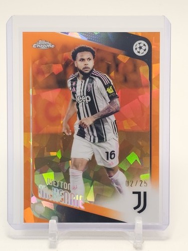 WESTON MCKENNIE 2025-26 TOPPS CHROME UCC ORANGE SAPPHIRE /25 #15 JUVENTUS Q5332