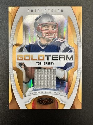 Tom Brady 2009 Certified Gold Team Refractor Game Worn Jersey Card #1 #d /250 NM