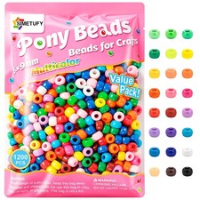 Multi Colored 6x9mm Pony Beads Classic Color Beading Supplies Jewelry Making