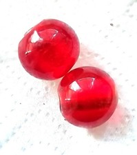2 PERLES VERRE 16 MM RONDE - ROUGE - NEUF - PLV024