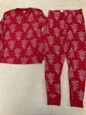 Carters adult Christmas pajamas medium womens mens red white tree