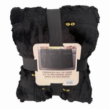 VIRAL TIK TOK COSTCO EMBROIDERED FAUX FUR HALLOWEEN FALL THROW BLACK CAT NWT