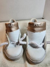 POLO RALPH LAUREN BIG KIDS WHITE SNEAKERS GIRLS SZ,4