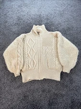 Vintage 80s - Avoca Handweavers - Irish Knit Textured Wool Sweater Size L/XL