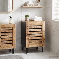Badezimmerschrank Mit TüR Braun Und Schwarz 38 X 33,5 X 58 Cm Badezimmerschrank