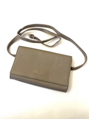 Ann Kurz Gürteltasche Clutch Hüfttasche Bauchbeutel Grau TopLeder Neu Ungetragen
