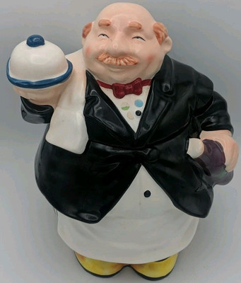 Vintage Sammlerstück Keramik Fett Kellner Neuheit Keks Keksdose Küche UK    