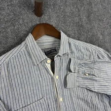 Schott Bros Mens Striped Button Down Shirt Long Sleeve Casual Small S