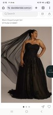 David's Bridal Black Strapless Dress And Black Veil