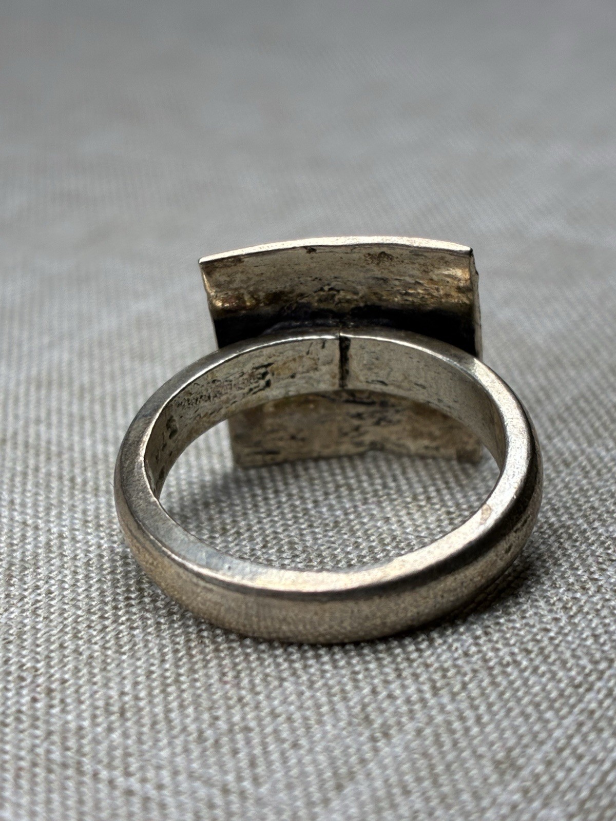 Square Sterling Silver Ring Pattern Modern Style … - image 2