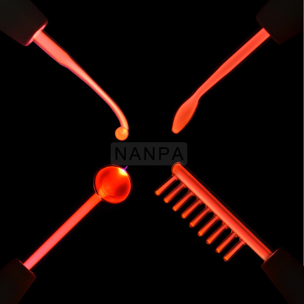 4PCS High Frequency Electrodes Glass Wand for Facial Skin Care SPA Therapy