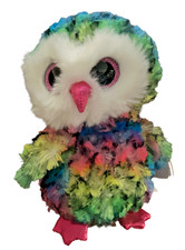 Ty Beanie Boos OWEN the Owl 6 inch 2017 Rainbow RETIRED/RARE NWT Stuffed Animal