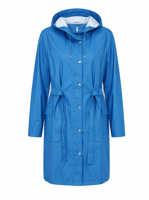 Damen Regenmantel Rains M/L Blau mit Kapuze