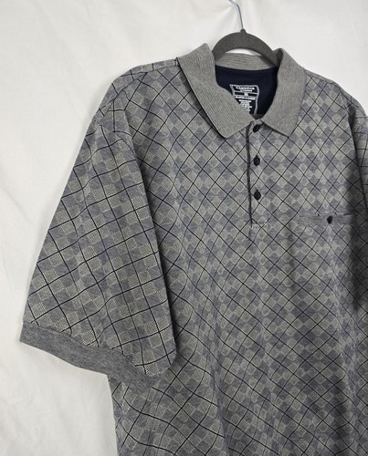 Camisa polo de viaje de golf Classics by Palmland azul marino Argyle Preppy para hombre talla XXL - Imagen 3 de 5