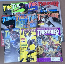 1990-1991 Thrasher Skateboard Magazine Lot of 11 Skateboarding Lasek Hawk OG