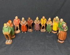 Vintage Syroco Wood Resin 1940's Folk Art Figures-Lot of 11 Old Men & Women