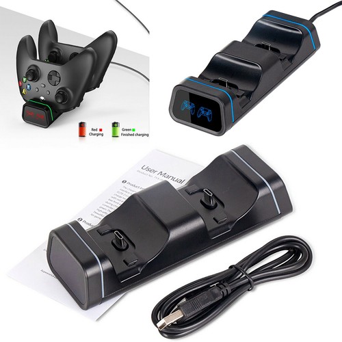 Charging Dock Dual Charger for PS5/XBOX ONE/Switch/Google Handle Game Controller - Picture 2 of 12