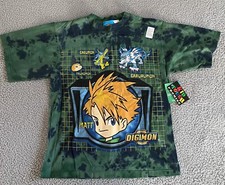 Vintage NWT 1999 Digimon Tye Dye T Shirt Size Youth XL Digital Monsters