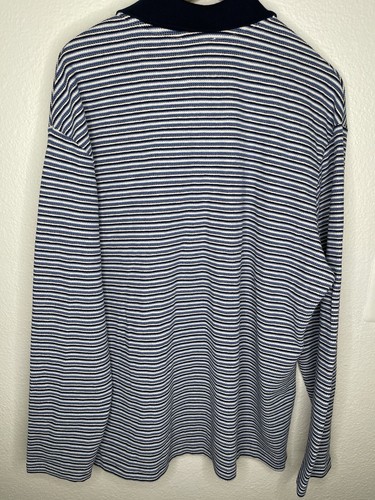 Ted Baker London Men's Beer Stripe LS Textured Polo Shirt Blue SZ.5 ( XL) NWT - Picture 9 of 14