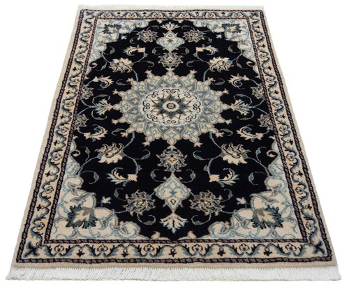 Naïn Tissés à la Main Tapis Persan 133x90 cm-Fine, Oriental, Bleu, Tapis, - Picture 3 of 7