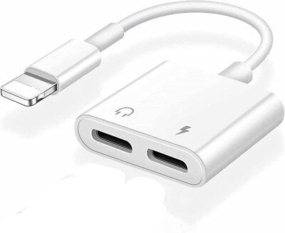 Dual 2 in 1 iPhone 11 12 13 14 Splitter Audio Adapter Kopfhörer Ladekabel Musik