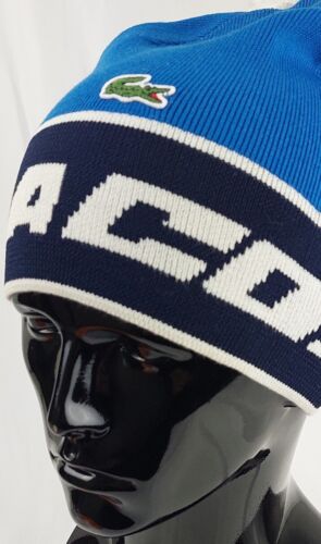 LACOSTE BLAU MARINA WINTERSPORT BOMMEL BEANIE WACKELMÜTZE UNISEX EINHEITSGRÖSSE UVP £85 - Bild 3 von 14