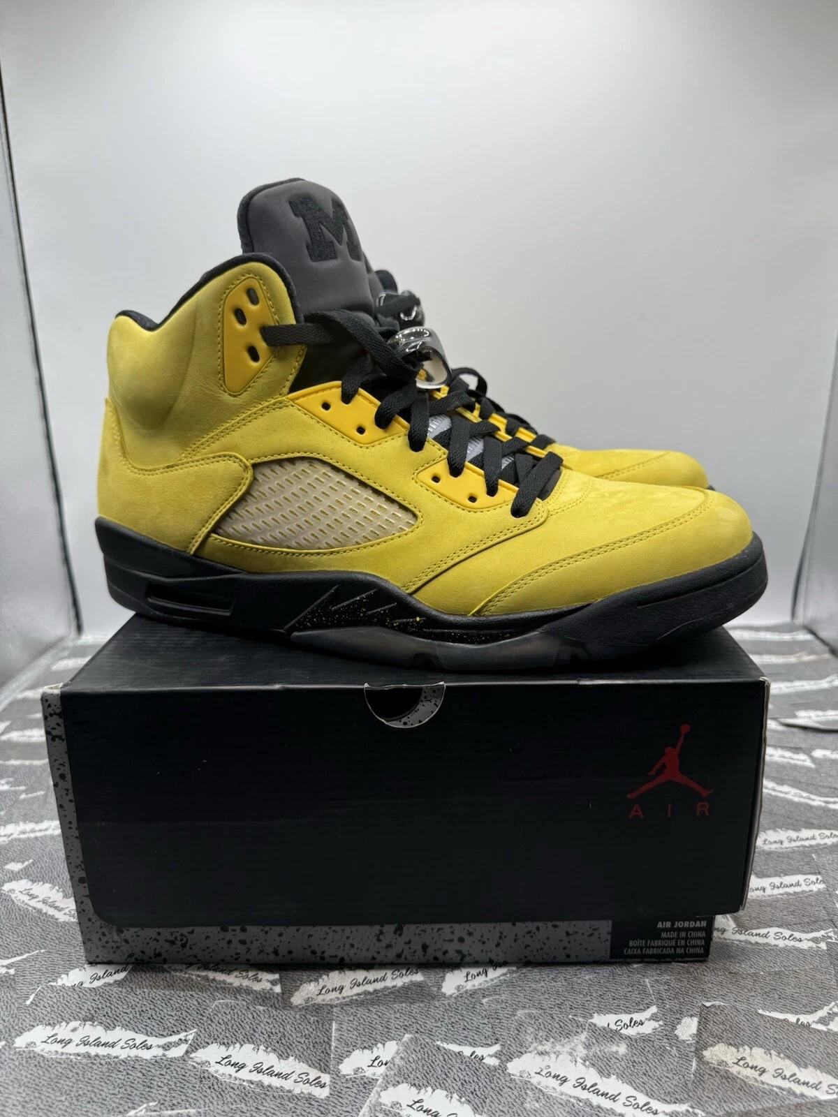 Nike Air Jordan V Fab 5 Michigan size 11.5 Promo SAMPLE Rare PE Yellow Black - Picture 1 of 10
