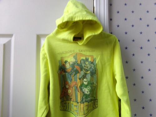 FLAWS Vtg JUSTICE LEAGUE Superhero SUPERMAN BATMAN Sweatshirt Hoodie See Size 7 - Picture 6 of 18