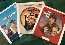 Lot of 3 JOHN WAYNE Movies CED VideoDiscs: Alamo, Longest Day, Sands of Iwo Jima