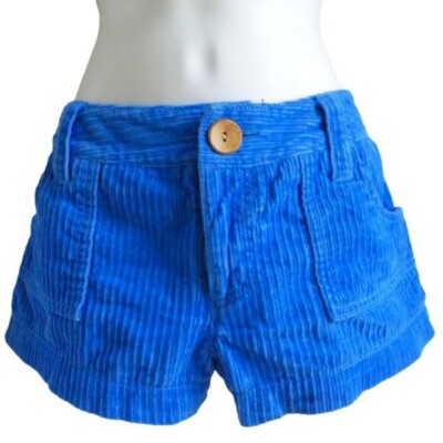 Vintage OP Ocean Pacific Blue Blitz Corduroy Shorts Wide